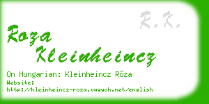 roza kleinheincz business card